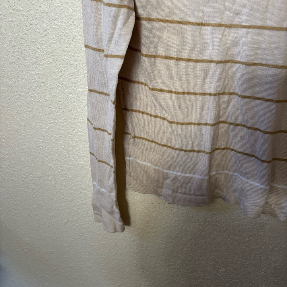 Burberry Golf Tan Lightweight Knit Striped Long Sleeve Sweater Extra Large - Picture 3 of 8